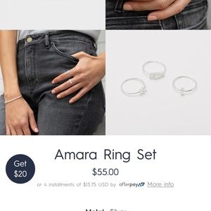 EUC Gorjana Amara Silver Ring Set Size 6 Ret $55